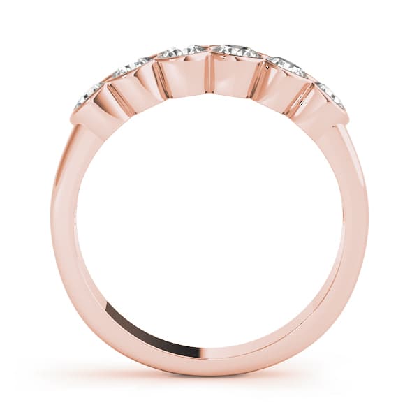 Bezel Set Wedding Band (0.72 ct. tw.), Side view in rose gold
