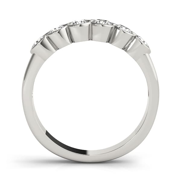 Bezel Set Wedding Band (0.72 ct. tw.), Side view in white gold or platinum