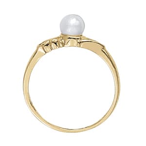 Pearl Color Ring, Side view in white gold or platinum