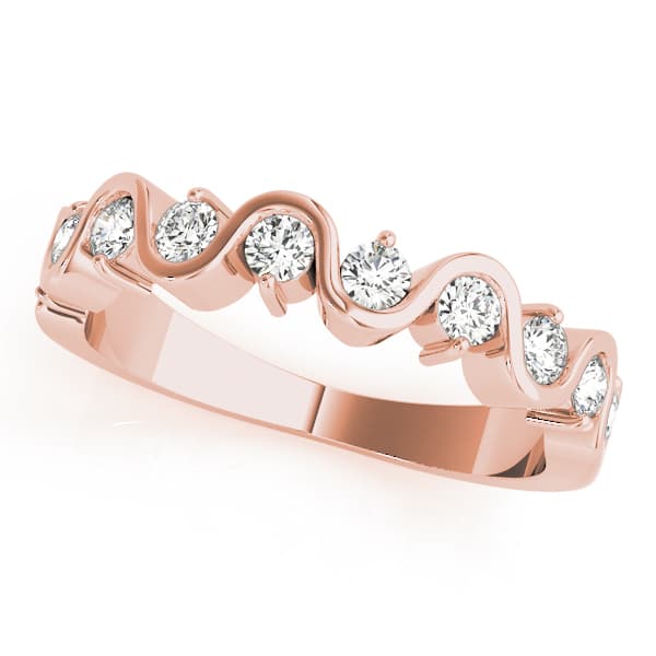 S-Shape Wedding Band (1/2 ct. tw.), Front view in rose gold