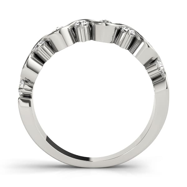 S-Shape Wedding Band (1/2 ct. tw.), Side view in white gold or platinum