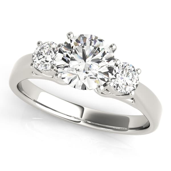 ENGAGEMENT RINGS 3 STONE ROUND — style 80767 in 10k White Gold