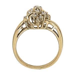 Diamond Fashion Cluster (1/3 ct. tw.), Side view in white gold or platinum