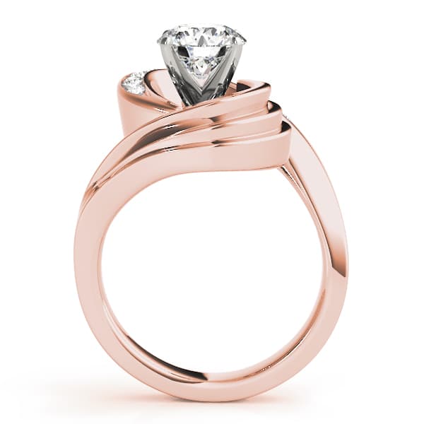Channel Set Swirl Solitaire Engagement Ring, style 80775, Side view in rose gold