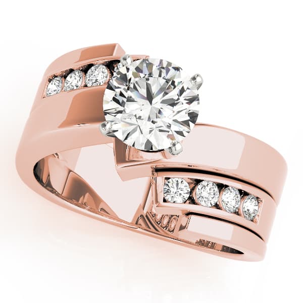 Bypass Channel Set Engagement Ring, style 80777, Front view in rose gold
