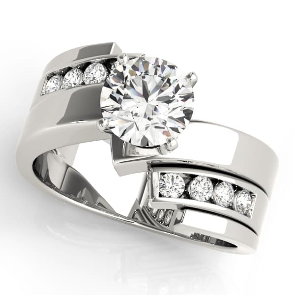 Bypass Channel Set Engagement Rings — style 80777 in 10k White Gold