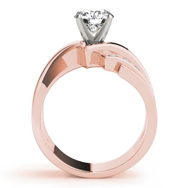 Bypass Channel Set Engagement Ring, style 80777, Side view in rose gold