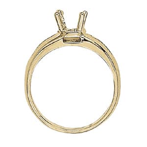 Round Gemstone Ring (0.15 ct. tw.), Side view in white gold or platinum