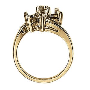 Floral Shape Marquise Color Ring (0.42 ct. tw.), Side view in white gold or platinum