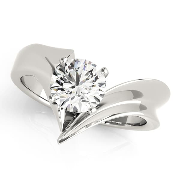 V-Shape Split Solitaire Engagement Ring — style 80789 in 10k White Gold