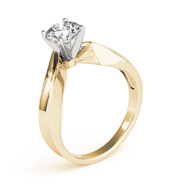 V-Shape Split Solitaire Engagement Ring, style 80789, Top view in yellow gold