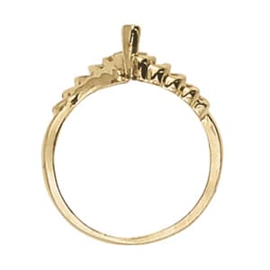 Marquise Gemstone Ring, Side view in white gold or platinum