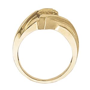 Pear Gemstone Ring, Side view in white gold or platinum