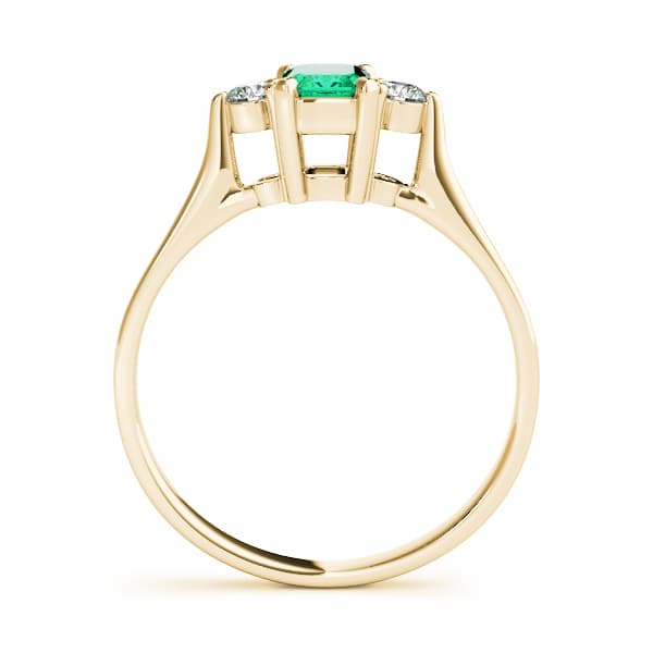 Solitaire Emerald Color Ring (0.1 ct. tw.), Side view in yellow gold