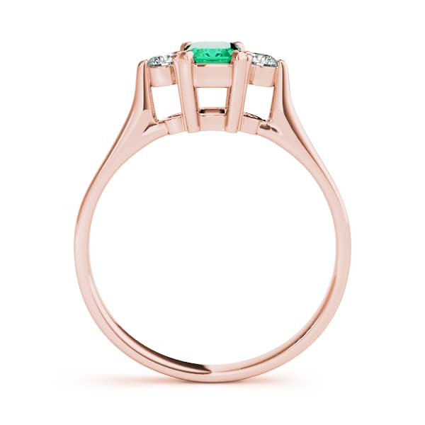 Solitaire Emerald Color Ring (0.2 ct. tw.), Side view in rose gold