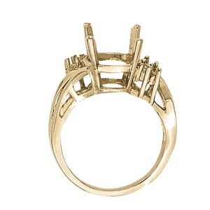 Oval Gemstone Ring (0.18 ct. tw.), Side view in white gold or platinum