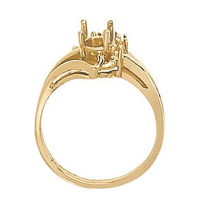 Oval Gemstone Ring (1/8 ct. tw.), Side view in white gold or platinum