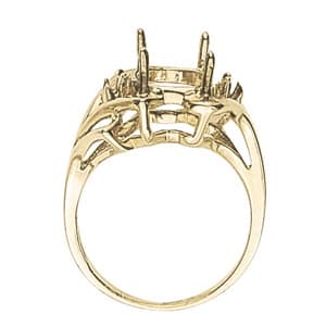 Oval Gemstone Ring (0.06 ct. tw.), Side view in white gold or platinum