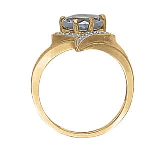Heart Fashion Color Rings (0.04 ct. tw.), Side view in white gold or platinum