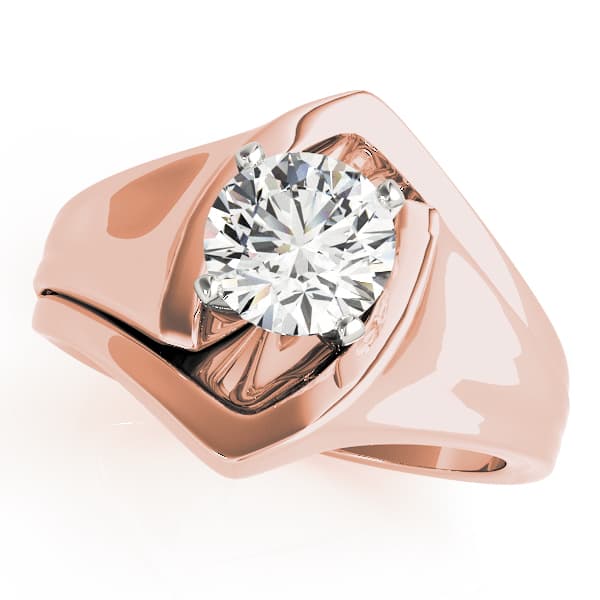 Solitaire Engagement Ring, style 80857, Front view in rose gold