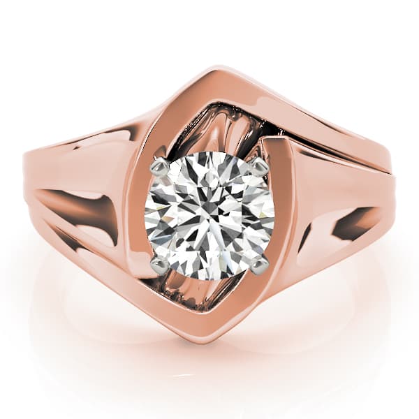 Solitaire Engagement Ring, style 80857, On hand view in rose gold