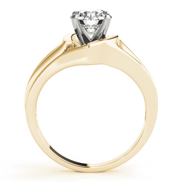 Solitaire Engagement Ring, style 80857, Side view in yellow gold