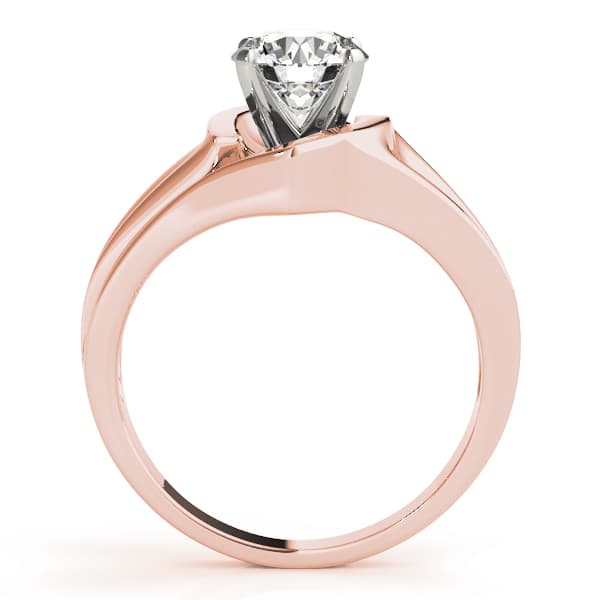Solitaire Engagement Ring, style 80857, Side view in rose gold
