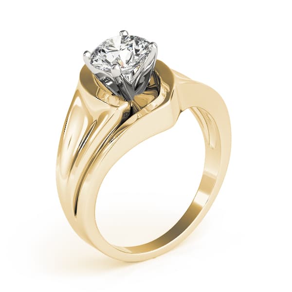 Solitaire Engagement Ring, style 80857, Top view in yellow gold