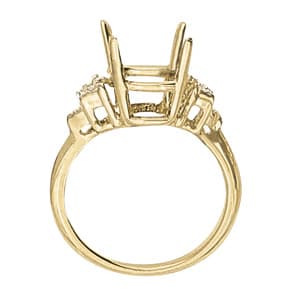 Oval Gemstone Ring (0.05 ct. tw.), Side view in white gold or platinum