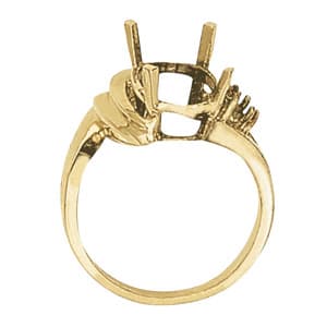 Oval Gemstone Ring (0.06 ct. tw.), Side view in white gold or platinum