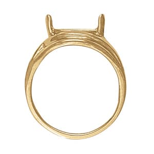 Marquise Gemstone Ring, Side view in white gold or platinum
