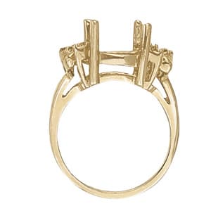 Oval Fashion Color Rings (1/8 ct. tw.), Side view in white gold or platinum