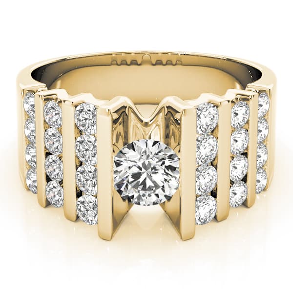 Multi-Row Engagement Ring, style 80871, On hand view in yellow gold