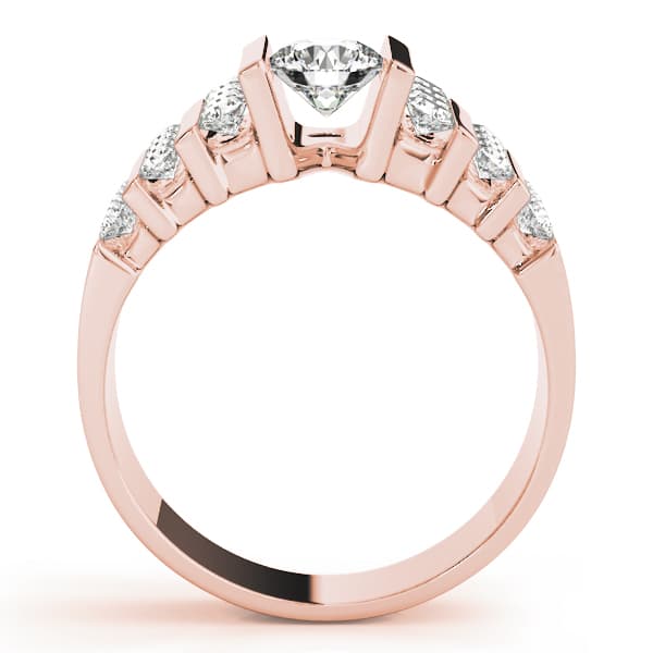 Multi-Row Engagement Ring, style 80871, Side view in rose gold