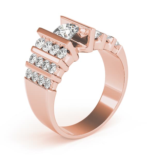 Multi-Row Engagement Ring, style 80871, Top view in rose gold