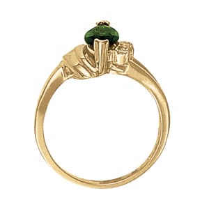 Marquise Gemstone Ring (0.06 ct. tw.), Side view in white gold or platinum