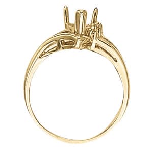 Pear Gemstone Ring (0.08 ct. tw.), Side view in white gold or platinum