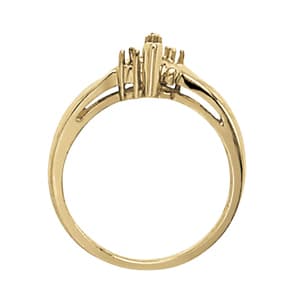 Marquise Gemstone Ring (0.02 ct. tw.), Side view in white gold or platinum
