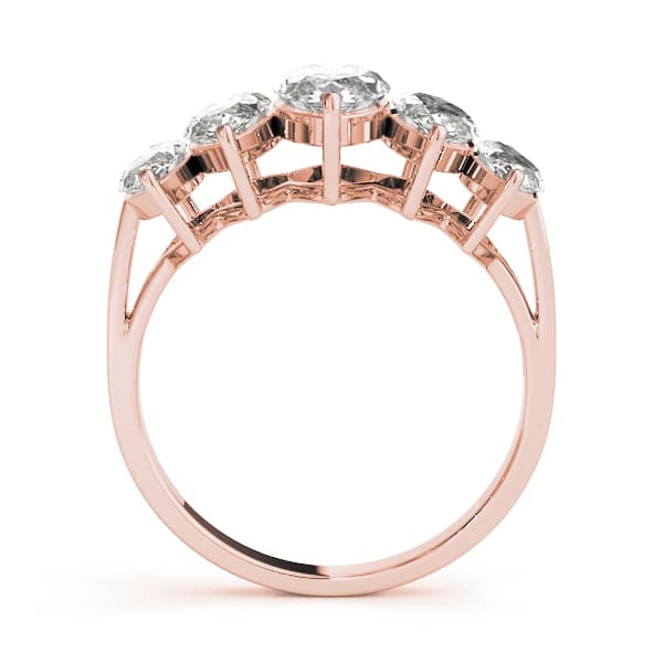 Fancy Shape Marquise Wedding Band (1.8 ct. tw.), Side view in rose gold