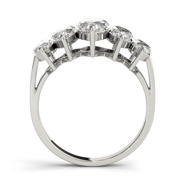 Fancy Shape Marquise Wedding Band (1.8 ct. tw.), Side view in white gold or platinum
