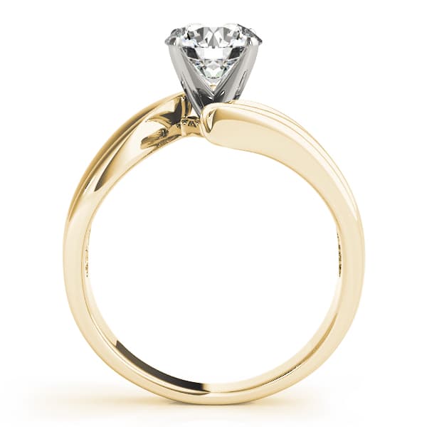 Bypass Solitaire Engagement Ring, style 80940, Side view in yellow gold