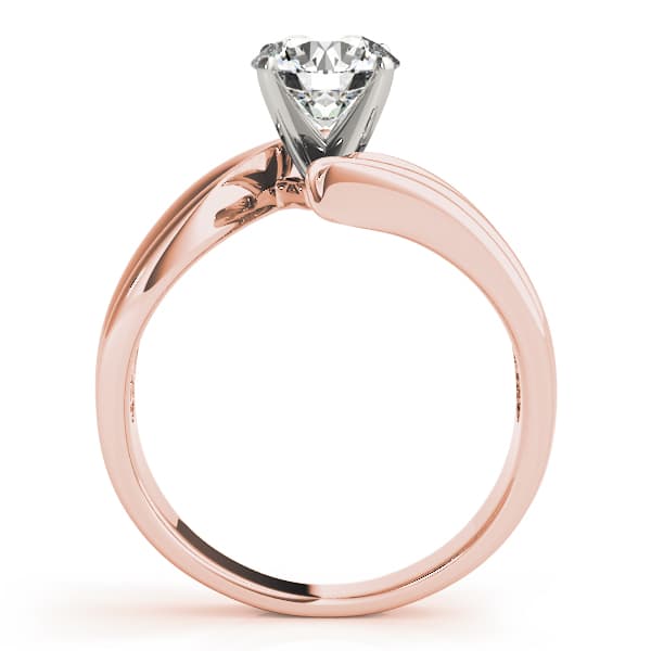 Bypass Solitaire Engagement Ring, style 80940, Side view in rose gold