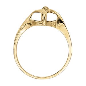 Oval Gemstone Ring (0 ct. tw.), Side view in white gold or platinum