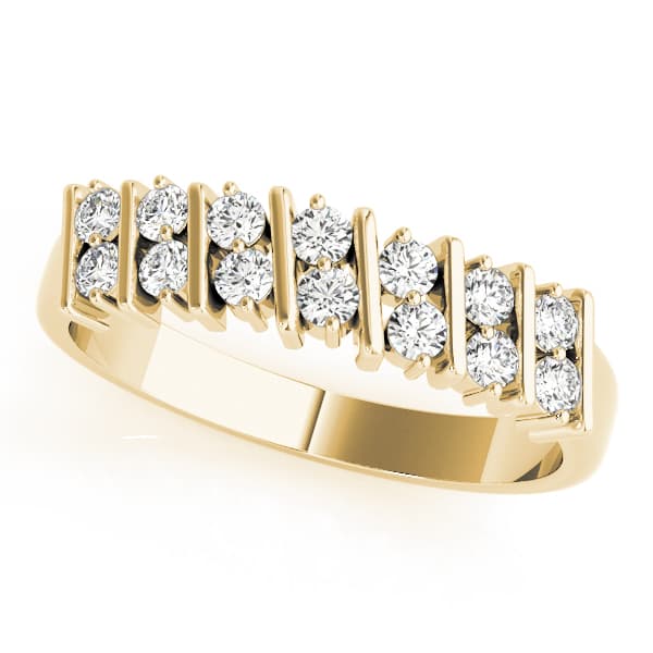S Wedding Band (1/3 ct. tw.), Front view in yellow gold