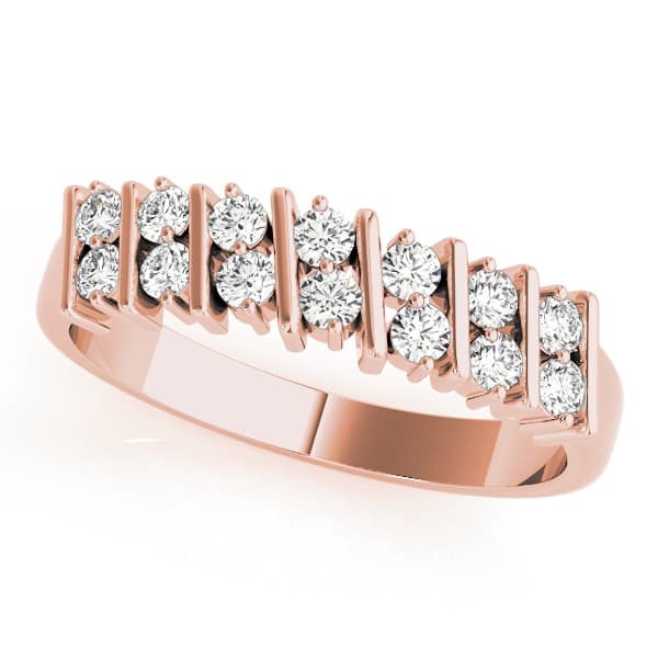 S Wedding Band (1/3 ct. tw.), Front view in rose gold