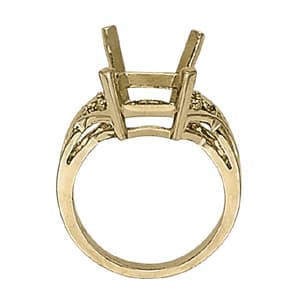 Emerald Gemstone Ring (0.03 ct. tw.), Side view in white gold or platinum