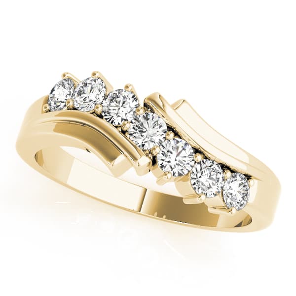 Prong Set Wedding Band (0.98 ct. tw.), Front view in yellow gold