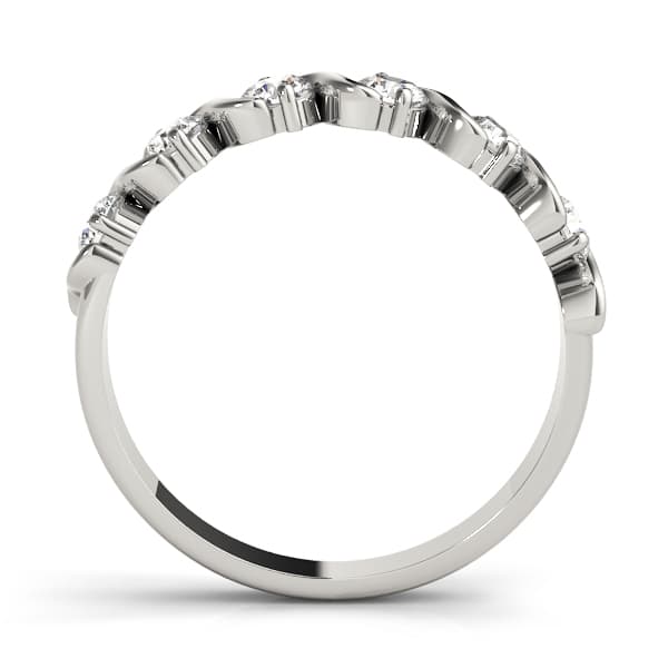 S Wedding Band (3/8 ct. tw.), Side view in white gold or platinum