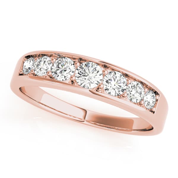 Channel Set Wedding Band (0.72 ct. tw.), Front view in rose gold