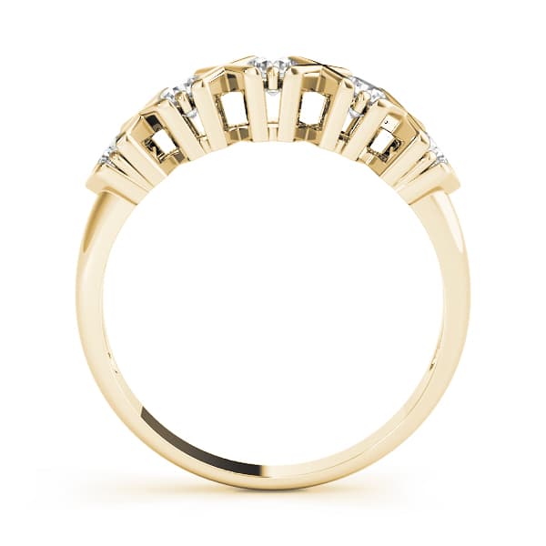 XO-Shape Prong Set Wedding Band (1 ct. tw.), Side view in yellow gold